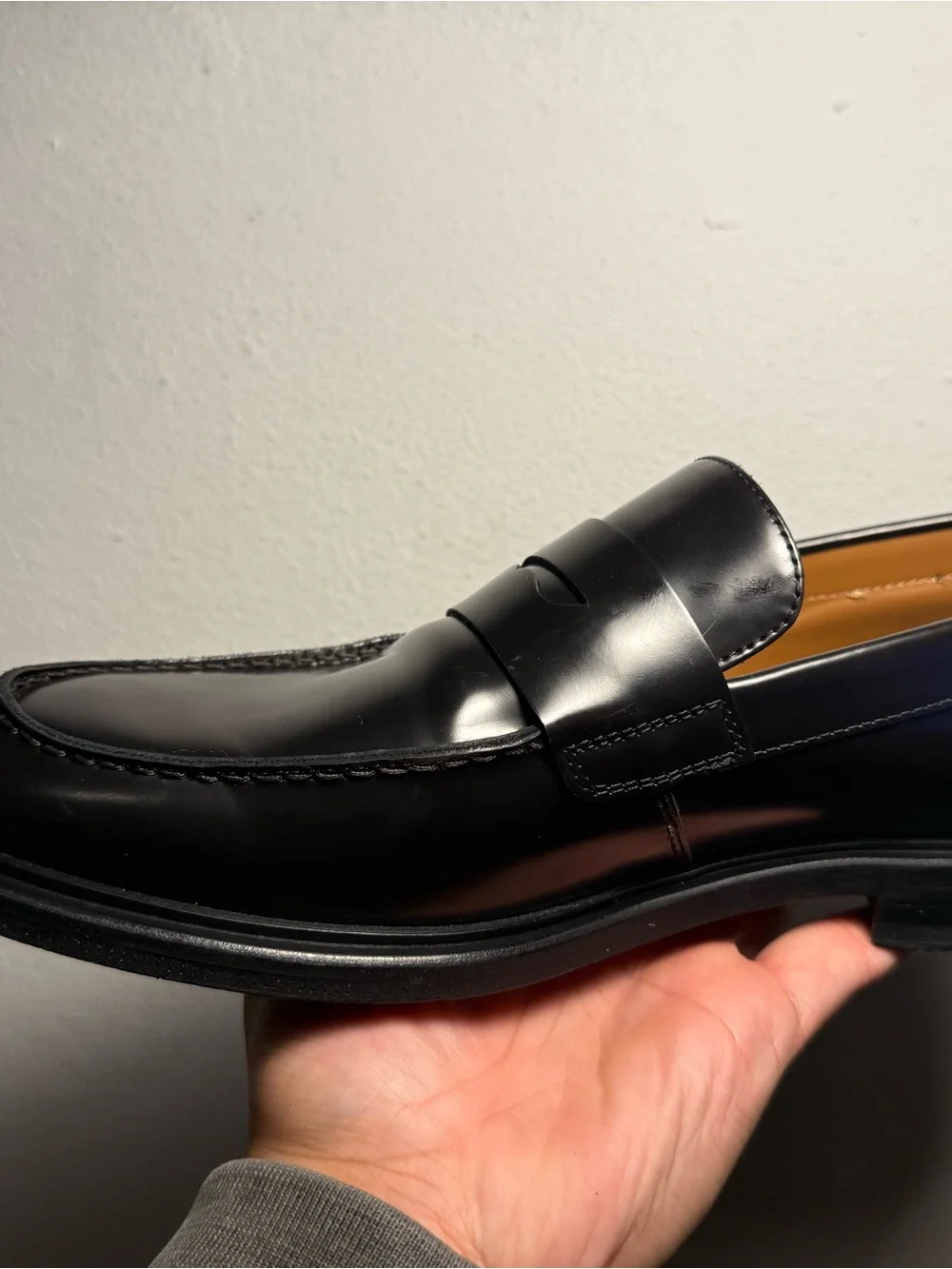 Common Projects Men's Shiny Dark Brown Penny Loafers